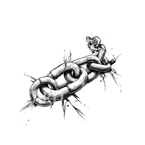 Detailed Broken Chain Link Tattoo Design Tattoos Wizard Designs