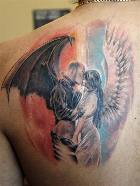 Devil Or Angel Tattoo Design Angel Tattoo Designs Demon Tattoo