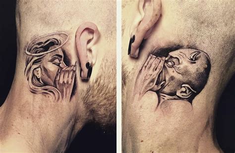 Devil Whispering Into Ear Tattoo Tattoo Style Trends Devil Whispering Into Ear Tattoo Tattoo Style Trends