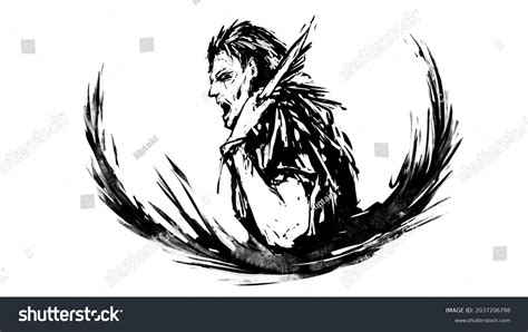 Dirty Tattoo Sketch The Guy Holds A Sharp Blade In His Hand And Has A Dirty Tattoo Sketch The Guy Holds A Sharp Blade In His Hand And Has A