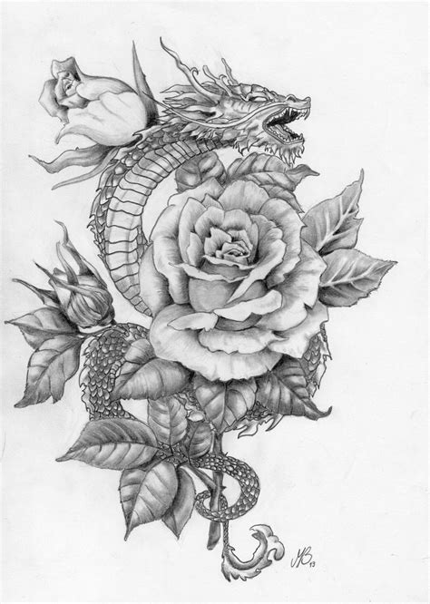 Dragon And Roses Dragon Sleeve Tattoos Dragon Tattoo Arm Dragon