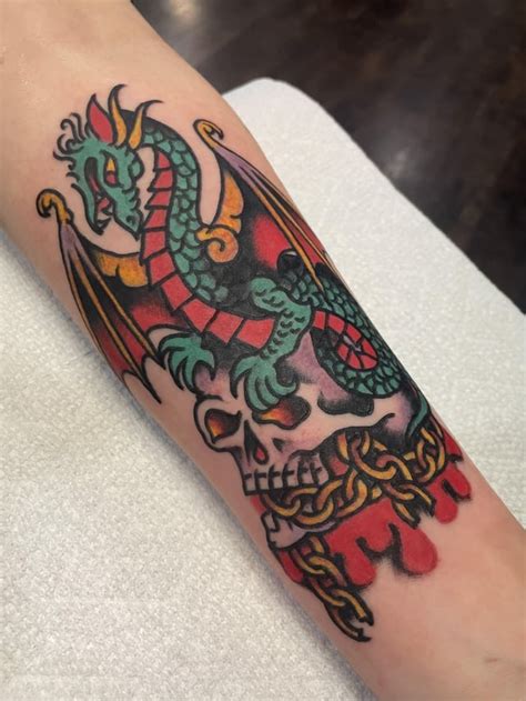 Dragon Skull By Icantattoo R Traditionaltattoos