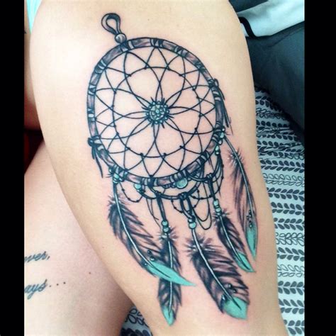 Dreamcatcher Thigh Tattoo Designs