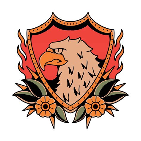 Eagle Shield Tattoo Design 49049024 Vector Art At Vecteezy