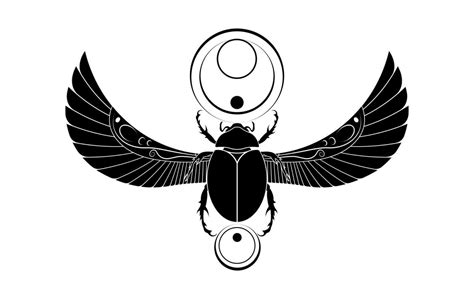 Egyptian Scarab Tattoos Vector Illustration Of Beetle Scarab Egypt