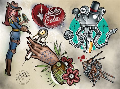 Fallout Tattoo Flash Etsy