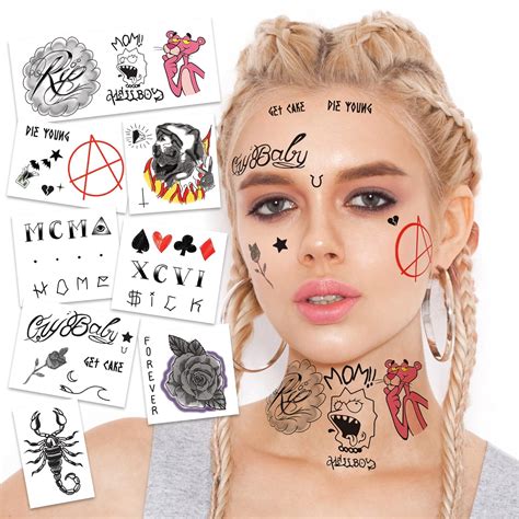 Fashion Tats Lil Peep Temporary Tattoos Includes Face Neck Hands Realistic Skin Safe Made In The Usa Removable Buy Online At Best Price In Ksa