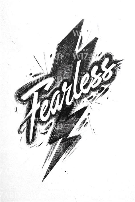 Fearless Lightning Bolt Tattoo Design