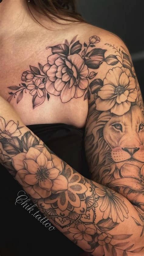 Feminine Shoulder Tattoos Shoulder Sleeve Tattoos Floral Tattoo