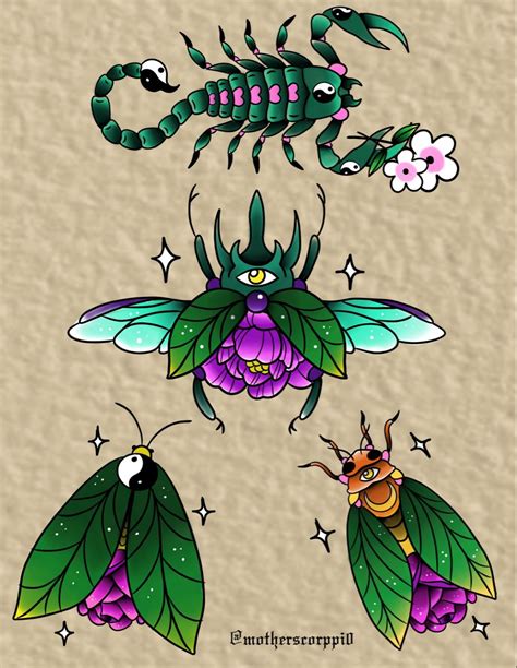 Floral Bugs Flash Sheet Cute Little Drawings Cute Tattoos Creative Art Floral Bugs Flash Sheet Cute Little Drawings Cute Tattoos Creative Art