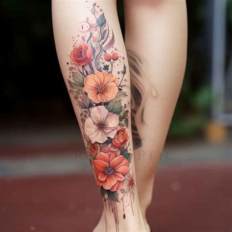 Floral Leg Tattoo Designs Tattoo Build