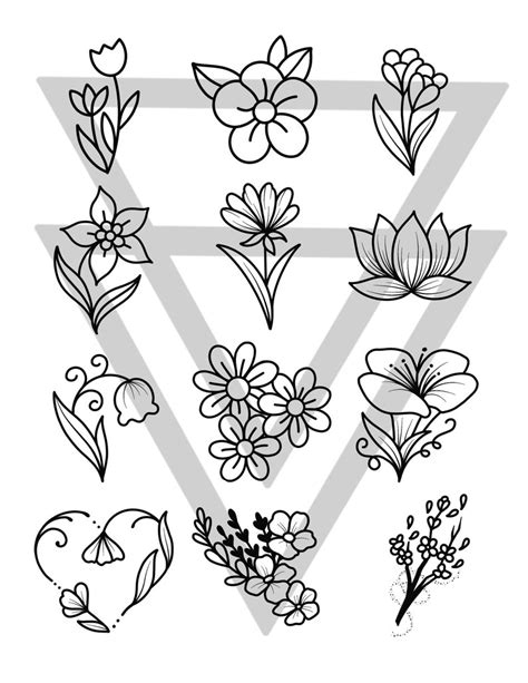 Flower Tattoo Outline Designs At Maria Couch Blog
