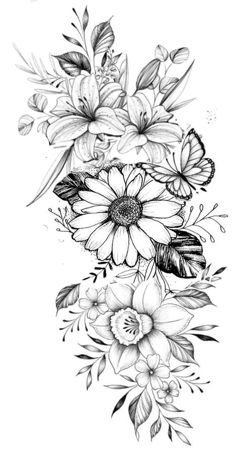 Flower Tattoo Stencils Flower Tattoo Drawings Flower Tattoos Flower