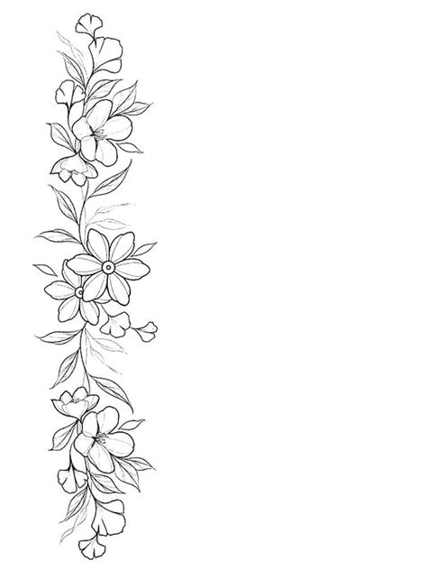 Flower Wrist Tattoos Black And White Line Drawing