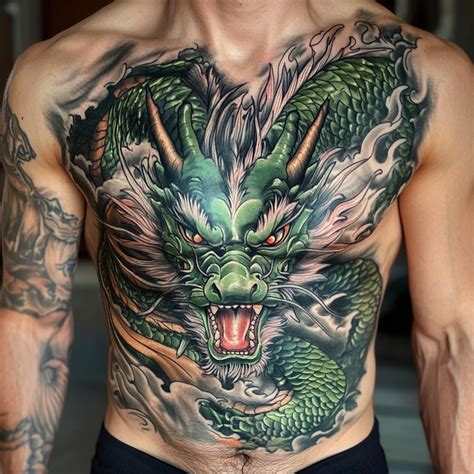Fnote462 Dragon Tattoo Across Mans Chest And Stomach In Color In 2025 Fnote462 Dragon Tattoo Across Mans Chest And Stomach In Color In 2025