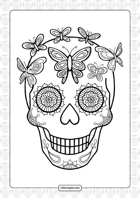Free Sugar Skull Coloring Pages Download Free Sugar Skull Coloring