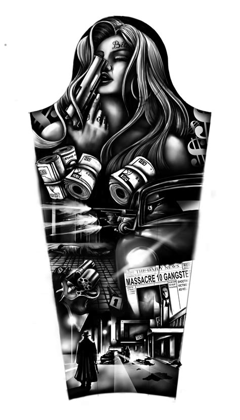 Gangster Full Sleeve By Michael Custom Tattoo 103278 Designhill