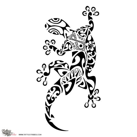 Gecko Protection Water Gecko Sea Original Polynesian Tattoo Design