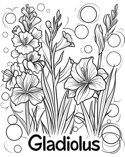 Gladiolus Coloring Pages For Kids In 2025