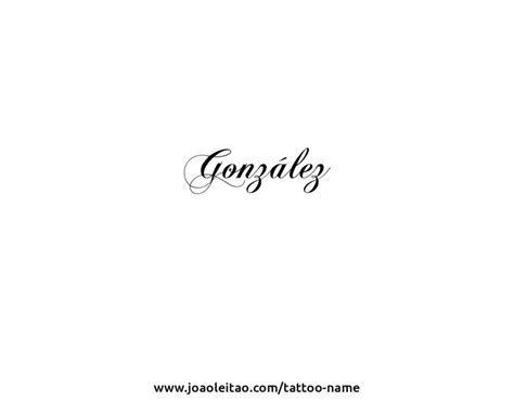 Gonzalez In Cursive Tattoo