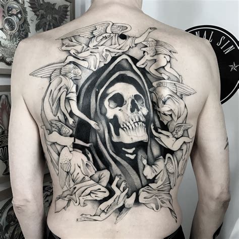 Grim Reaper Back Tattoo Designs