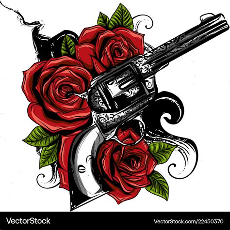 Gun And Roses Tattoo On Hip 8 Gun Tattoo Ideas