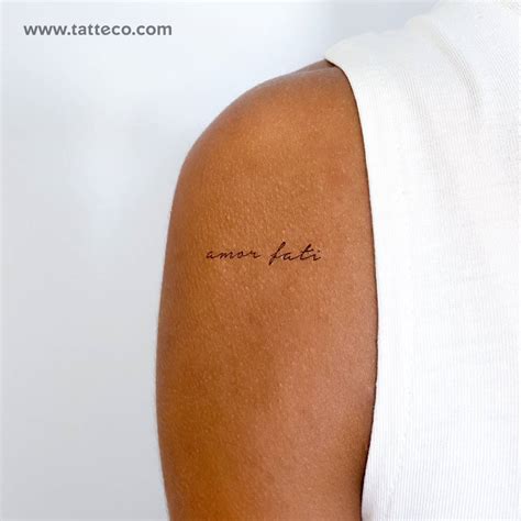 Handwritten Font Amp Quot Amor Fati Amp Quot Temporary Tattoo