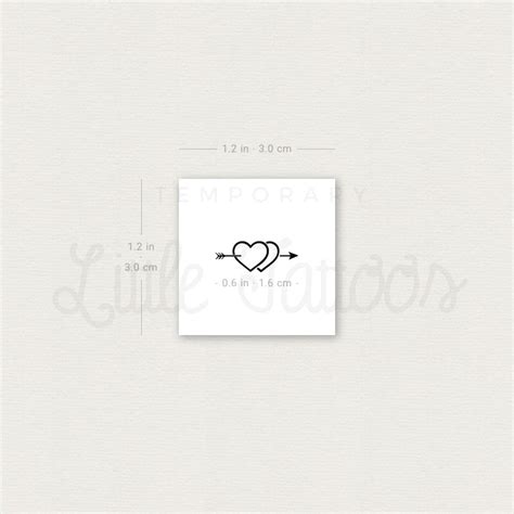 Heart And Arrow Temporary Tattoo Set Of 3