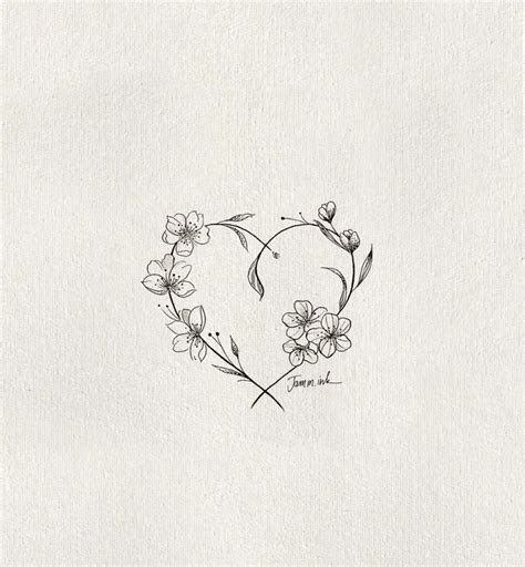 Heart Flower Tattoo A Delicate And Elegant Design
