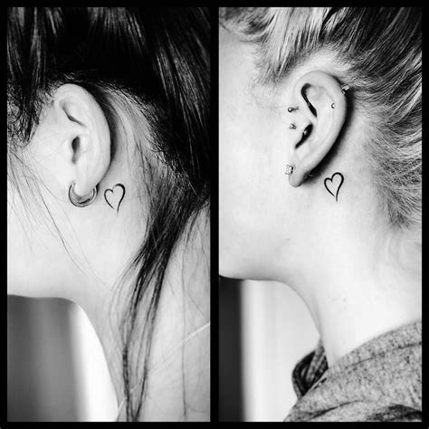 Heart Tattoos Behind The Ear