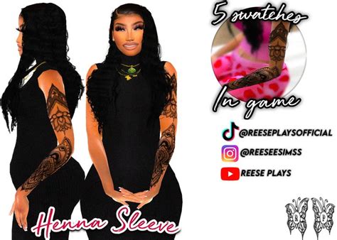 Henna Tattoo Sleeve Reese Plays In 2025 Sims Hair Sims 4 Free Mods