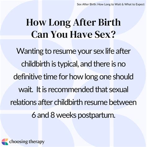 How Long After Giving Birth Before You Can Have Sex