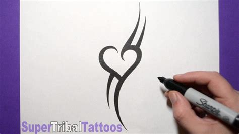 How To Draw A Tribal Heart Tattoo Design In Easy Steps Tutorial How To Draw Step By Step Drawing Tutorials