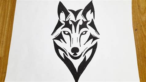 How To Draw Tribal Wolf Wolf Tattoo Drawing
