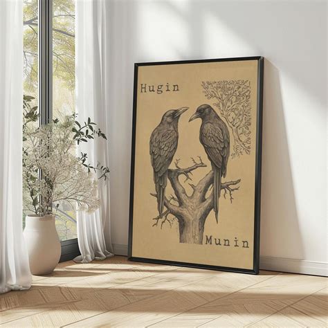 Hugin And Munin Photographic Print By Hannah B Ving Raven Art Viking Hugin And Munin Photographic Print By Hannah B Ving Raven Art Viking