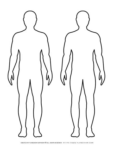 Human Body Outline Front And Back Drawing Health Token Clipart Best