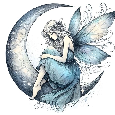 Image Result For Moon And Fairy Drawings Fairy Tattoo Fairy Coloring
