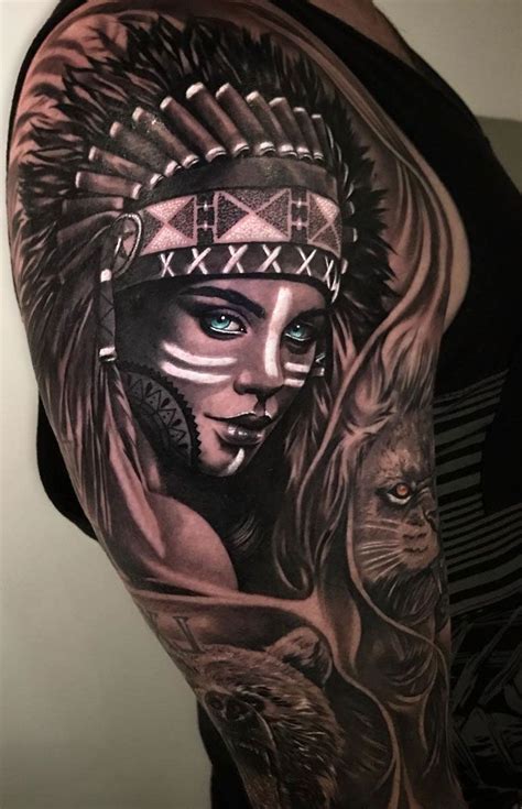 Indian Girl With Headdress And Face Paint By Dale Walsh R Tattoo Indian Girl With Headdress And Face Paint By Dale Walsh R Tattoo