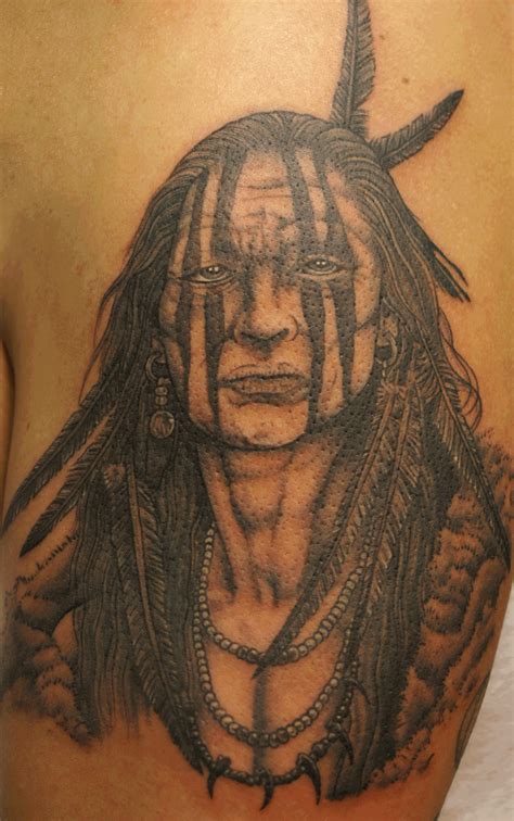 Indian Warrior Face Tattoo Indian Warrior Face Tattoo