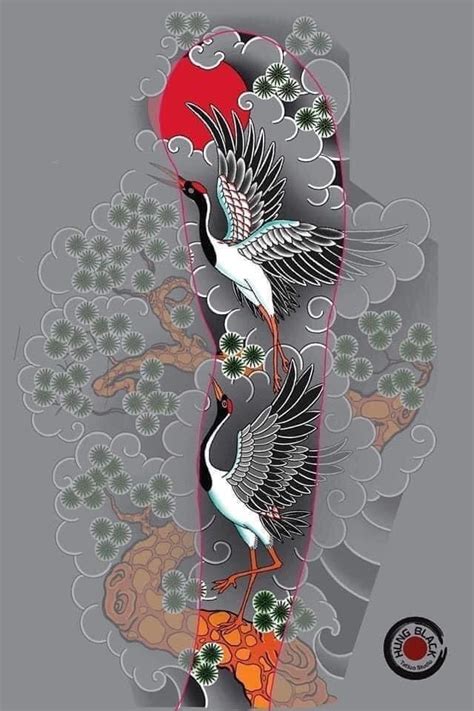 Japanese Crane Tattoo Design Japanese Crane Tattoo Design