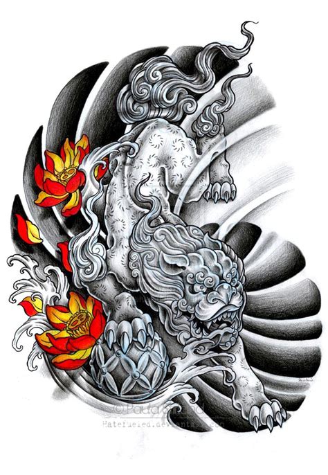 Japanese Foo Dog Tattoo Design
