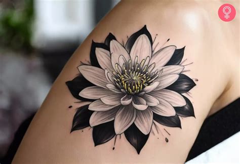 Japanese Water Lily Tattoos Water Lily With Waves Done By Japanese Water Lily Tattoos Water Lily With Waves Done By