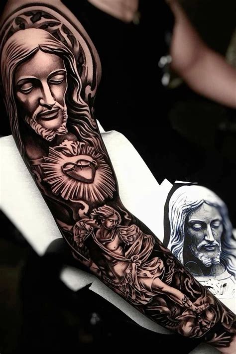 Jesus Tattoo On Arm 60 Jesus Arm Tattoo Designs For Men Religious Ink