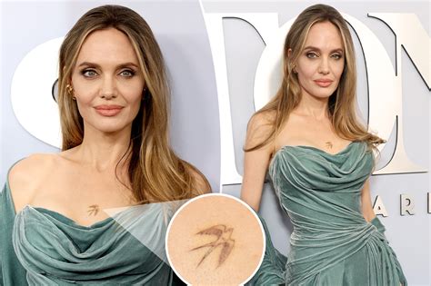 Jolie Rouge Tattoos Angelina Jolie Debuts New Chest Tattoo At 2024