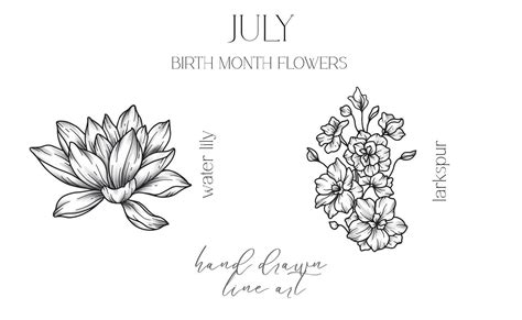 July Water Lily Tattoo Printable