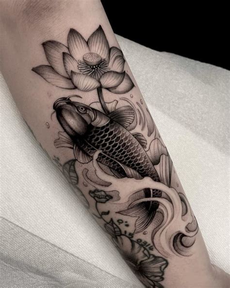 Koi Fish And Lotus Tattoo Designs