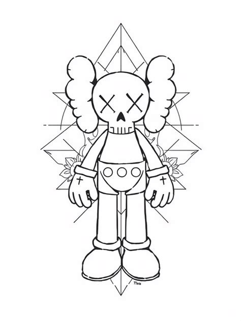 Line Drawing Kaws Tattoo Designs