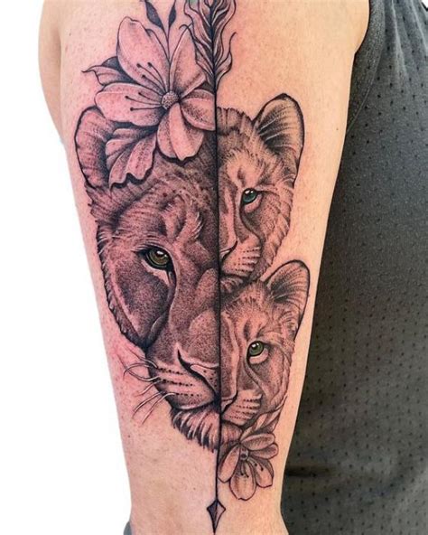 Lioness With Cubs Tattoo