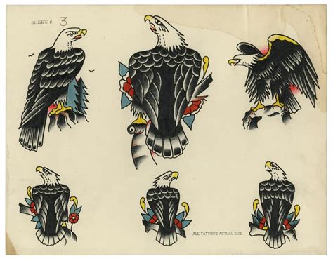 Lot American Eagle Tattoo Designs By Huck Spaulding Voorheesville New York Ca 1970 Lot American Eagle Tattoo Designs By Huck Spaulding Voorheesville New York Ca 1970