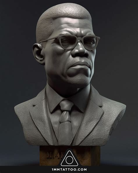 Malcolm X Roman Style Bust Tattoo Art Los Angeles Tattoo Artist 1Mm